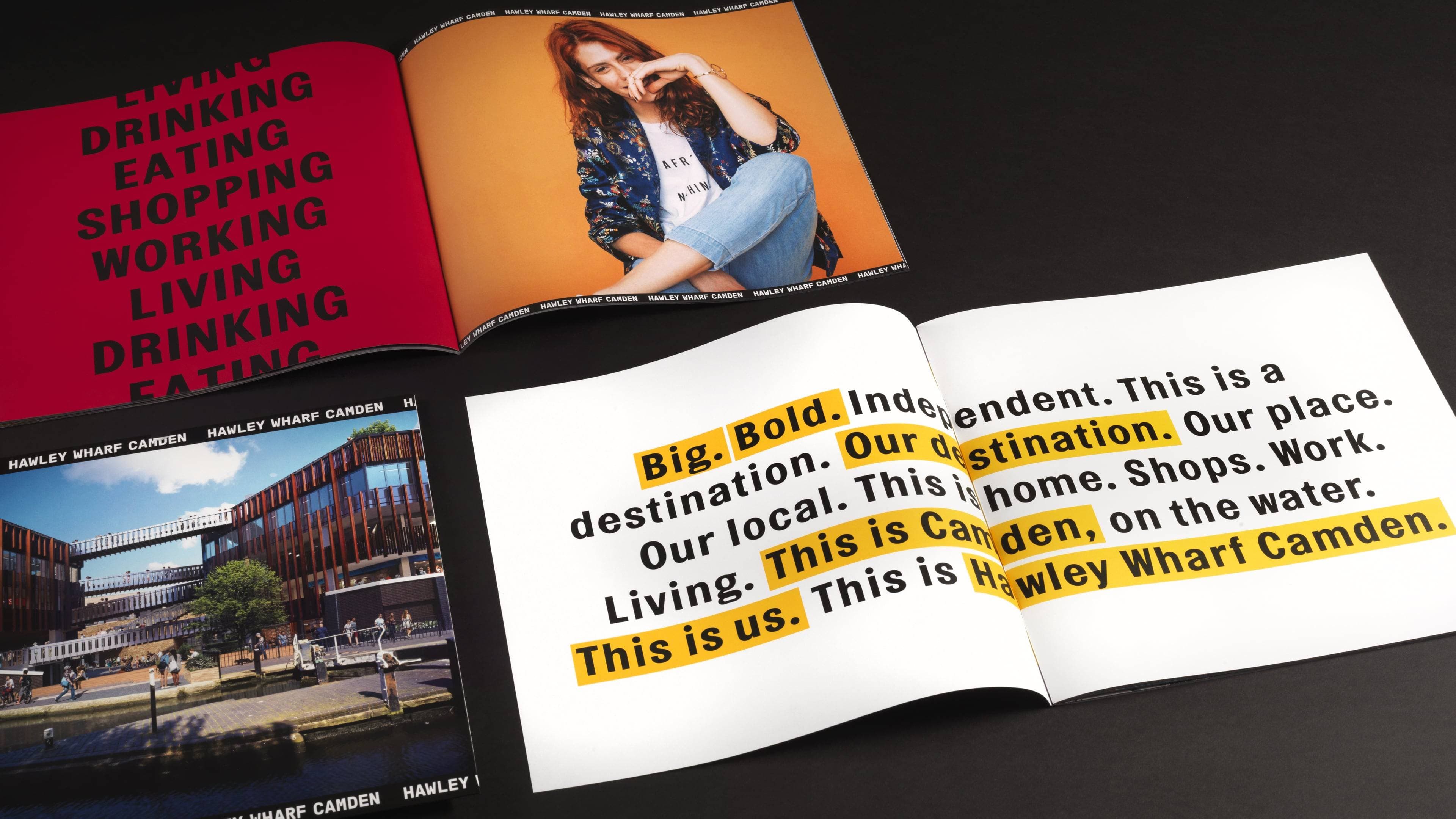 property marketing for hawley wharf camden - brochures